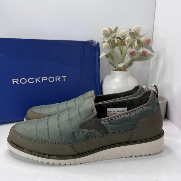 Rockport Other - Rockport Axelrod Quilted Slip On Shoes Olive Green CI6928 Men 11 M NWB